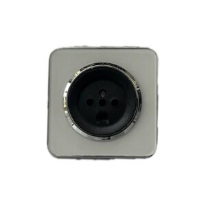 پریز تلفن اسپیناس سفید دورنقره ای میانه مشکی