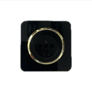 پریز تلفن اسپیناس مشکی دور طلایی