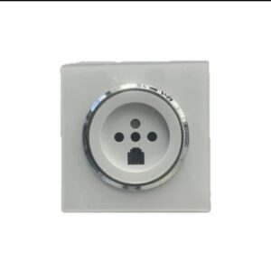 پریز تلفن اسپادانا سفید دور نقره ای