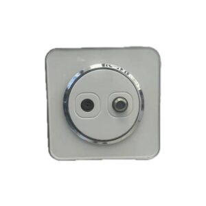 پریز آنتن دوکاره اسپادانا سفید دور نقره ای